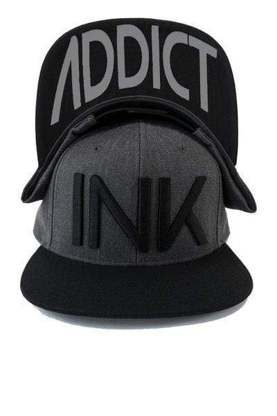 InkAddict SNAPBACK Hat CHARCOAL / BLACK