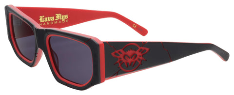 BLACK FLYS LAVA FLYS SUNGLASSES MATTE BLACK RED SMOKE LENS