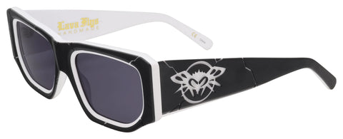 BLACK FLYS LAVA FLYS SUNGLASSES MATTE BLACK WHITE SMOKE LENS