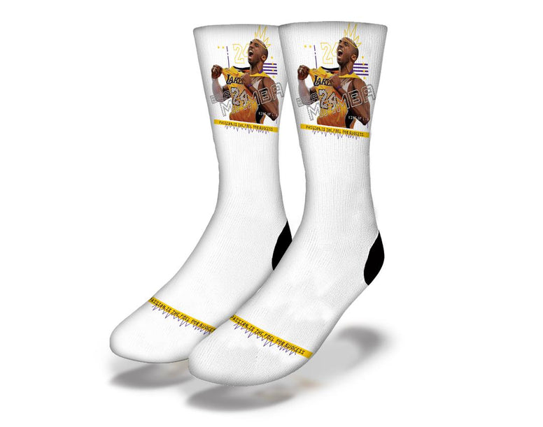 SAVVY SOX x RETRO KINGS MAMBA WHITE SOCKS