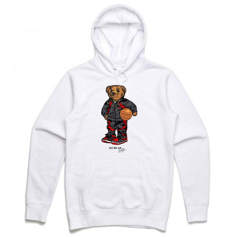 Streetwear on Demand MJ BEAR HOODIE WHITE