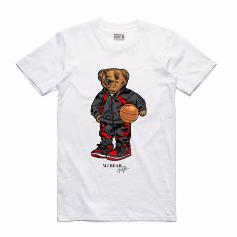 Streetwear on Demand BEAR MJ TEE WHITE