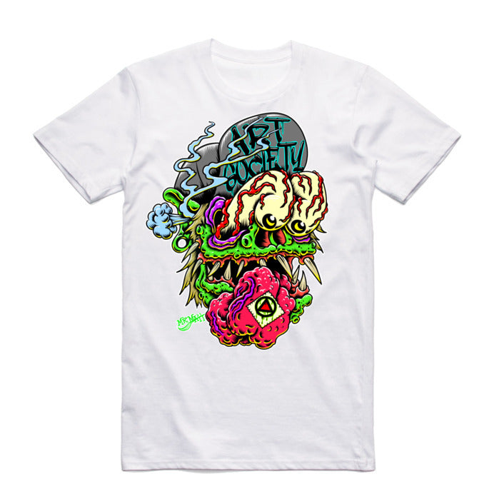 Art Society x Retro Kings MONSTER DROP TEE WHITE