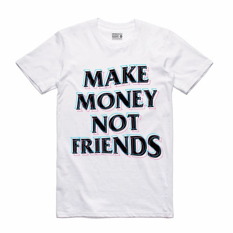 Streetwear on Demand CULTURE MAKE MONEY NOT FRIENDS TEE WHITE