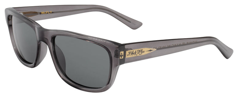 BLACK FLYS McFLY SUNGLASSES CRYSTAL GREY SMOKE LENS
