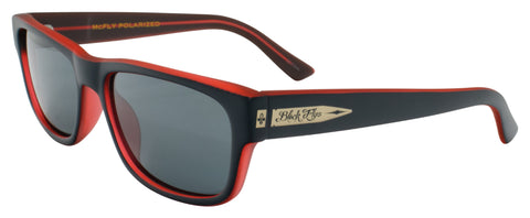 BLACK FLYS McFLY SUNGLASSES MATTE BLACK / RED POLARIZED SMOKE LENS