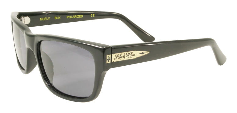 BLACK FLYS McFLY SUNGLASSES SHINY BLACK SMOKE LENS