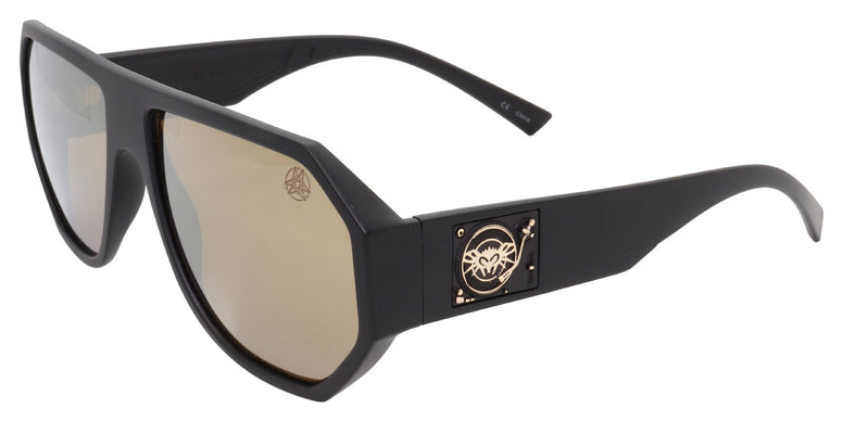 BLACK FLYS MIX MASTER MIKE FLY SUNGLASSES MATTE BLACK GOLD MIRROR