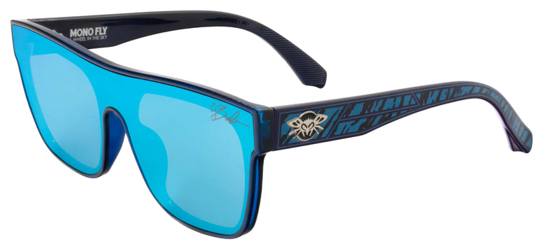 BLACK FLYS MONO FLY CJ BARHAM SUNGLASSES BLUE ZEBRA BLUE LENS