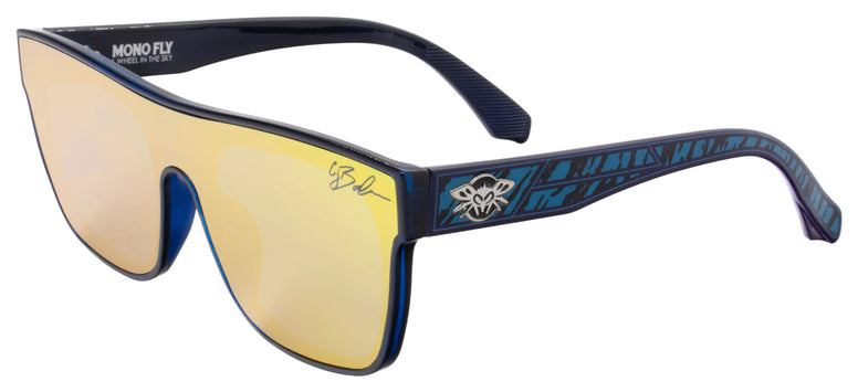 BLACK FLYS MONO FLY CJ BARHAM SUNGLASSES BLUE ZEBRA GOLD LENS