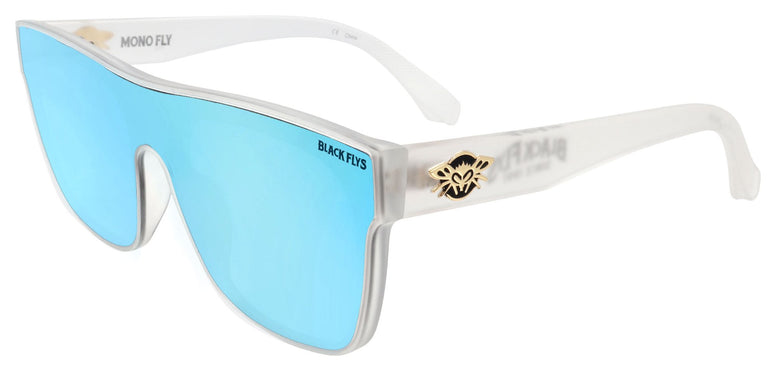 BLACK FLYS MONO FLY SUNGLASSES MATTE CLEAR BLUE LENS