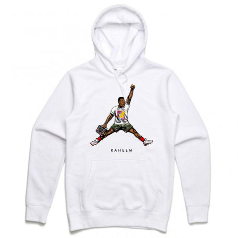 Streetwear on Demand RAHEEM JMPMN HOODIE WHITE