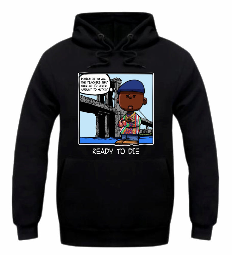 Streetwear on Demand PNUTS READY TO DIE HOODIE BLACK