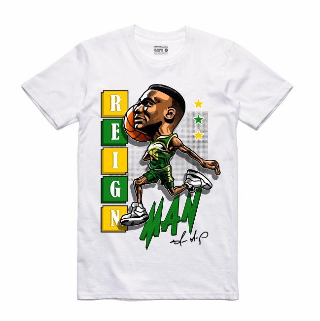 Streetwear on Demand CARICATURE REIGN MAN TEE WHITE