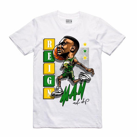 Streetwear on Demand CARICATURE REIGN MAN TEE WHITE