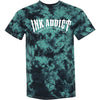 InkAddict MENS RETRO METAL I TEAL TIE DYE Tee Shirt