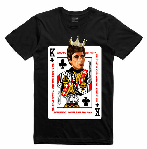 Streetwear on Demand DECK OF CARDS SCARFACE TEE BLACK