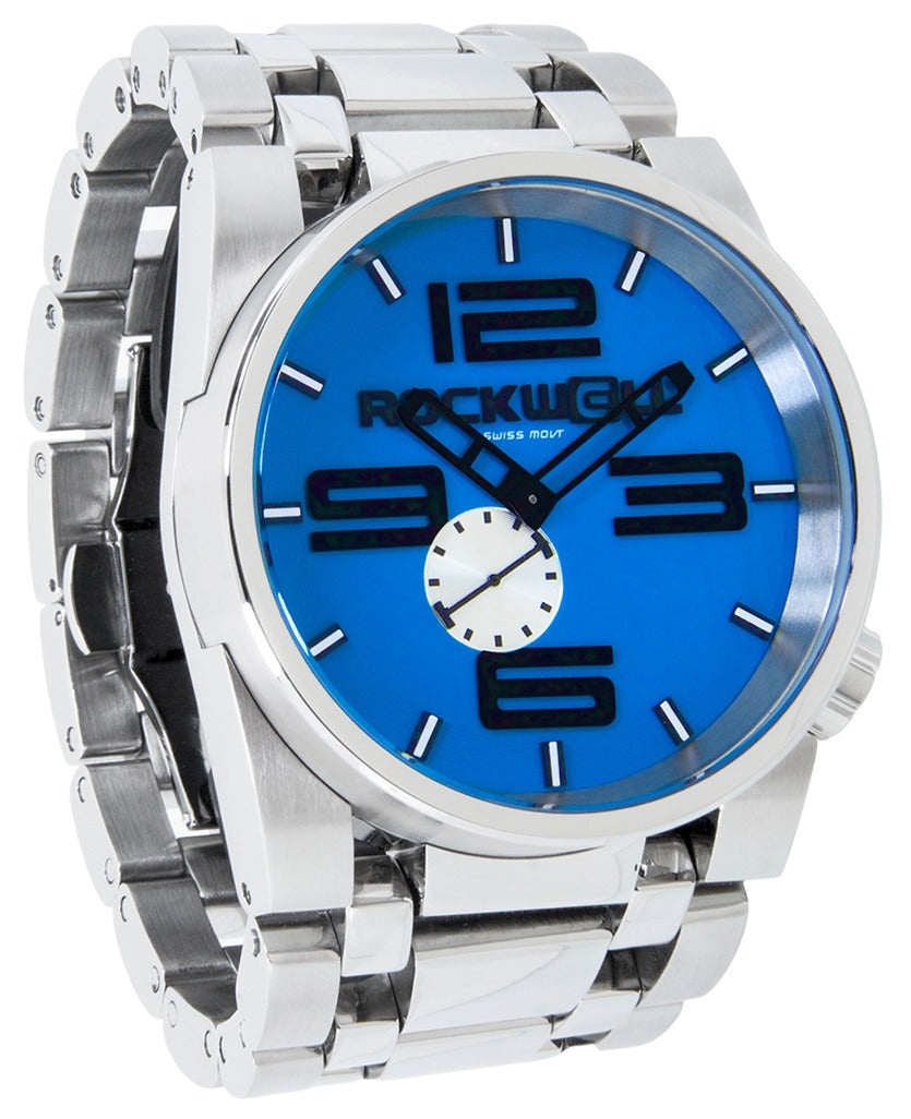 ROCKWELL THE 50mm WATCH SILVER BLUE Monster Hutch LLC