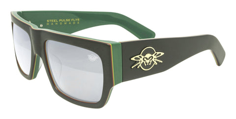 BLACK FLYS x STEEL PULSE SUNGLASSES MATTE BLACK SILVER MIRROR
