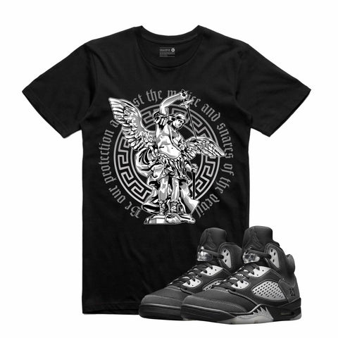 Retro Kings AJ5 ANTHRACITE ST MICHAEL TEE BLACK