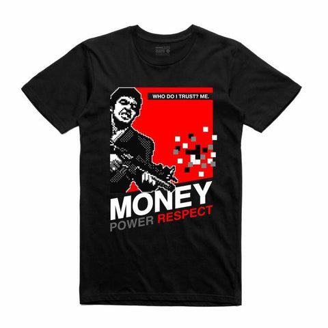 Streetwear on Demand 8 BIT SCARFACE TEE BLACK
