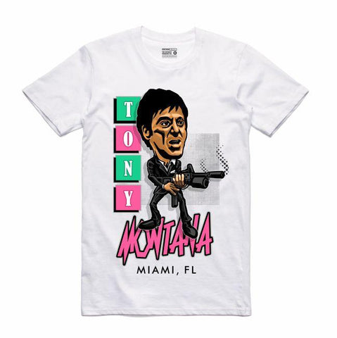 Streetwear on Demand CARICATURE SCARFACE TEE WHITE