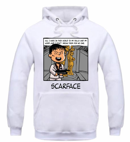 Streetwear on Demand PNUTS SCARFACE HOODIE WHITE