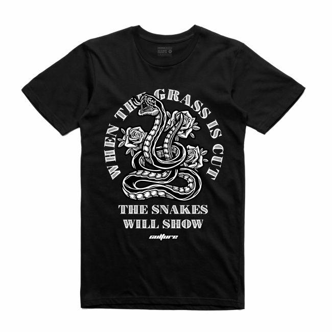 Streetwear on Demand CULTURE SNAKES TEE BLACK