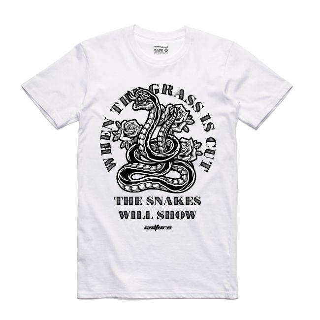 Streetwear on Demand CULTURE SNAKES TEE WHITE