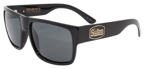 BLACK FLYS X SULLEN FLY 4 SUNGLASSES SHINY BLACK POLARIZED SMOKE
