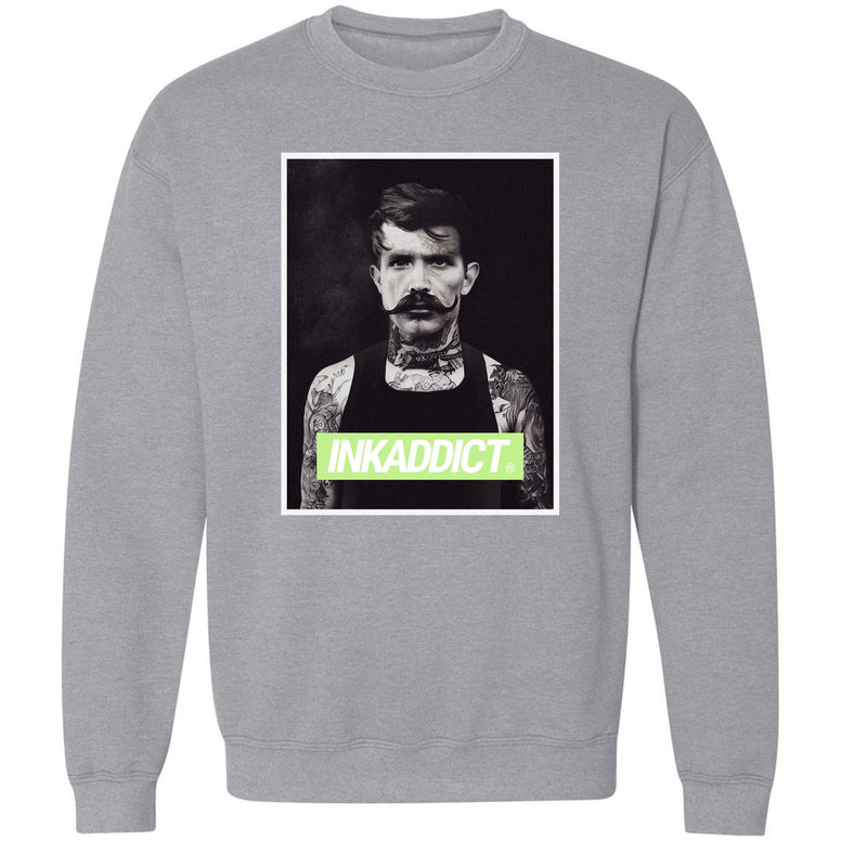 InkAddict TATTOOED MAN GREY Crew Sweatshirt