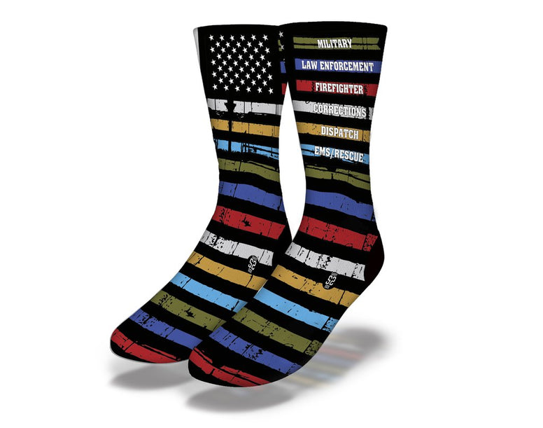 SAVVY SOX THIN BLUE LINE 5 SOCKS