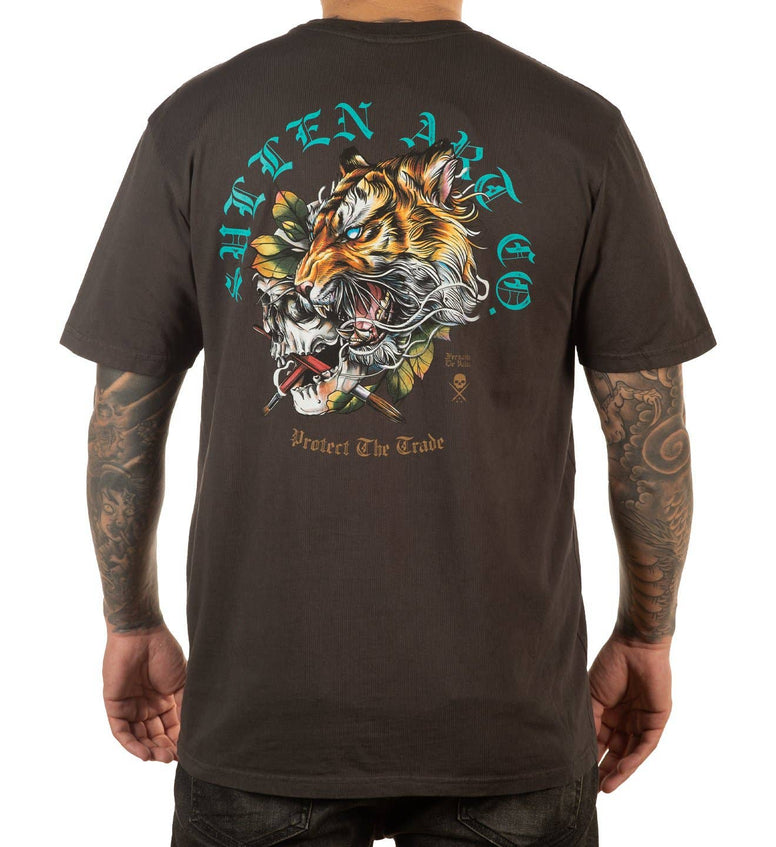 SULLEN TIGER BADGE TEE SHIRT VINTAGE BLACK