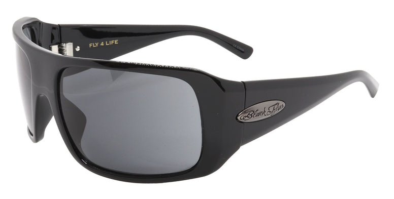 BLACK FLYS FLY 4 LIFE SUNGLASSES SHINY BLACK POLARIZED