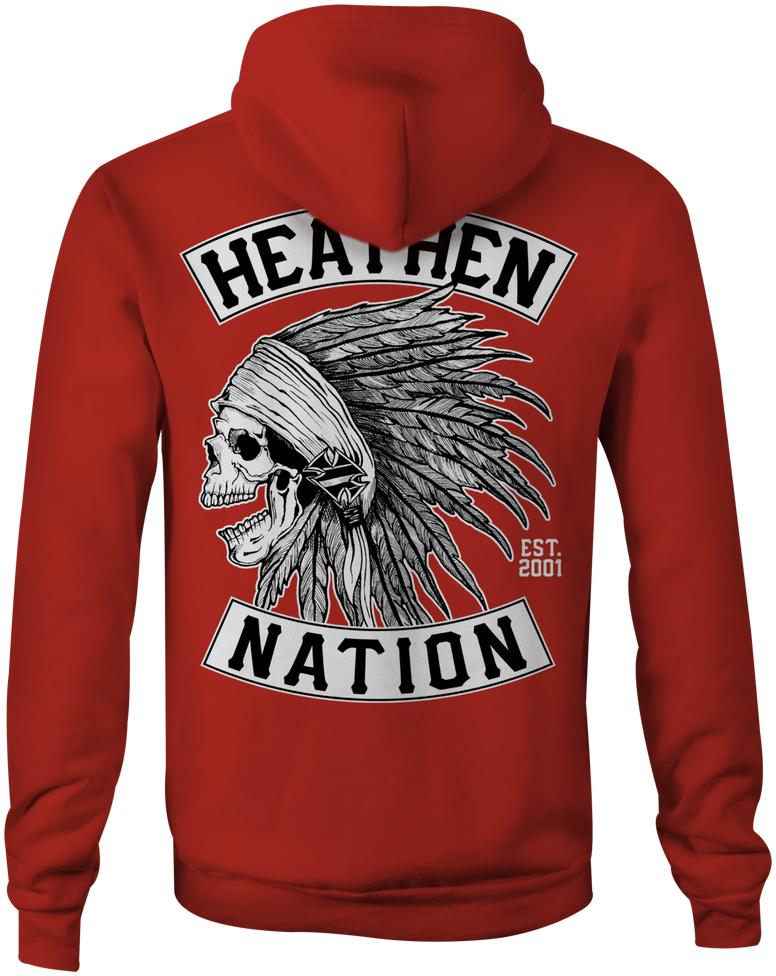 HEATHEN CHIEF HOODIE RED