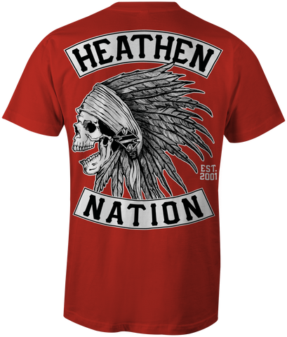 HEATHEN CHIEF TEE SHIRT RED