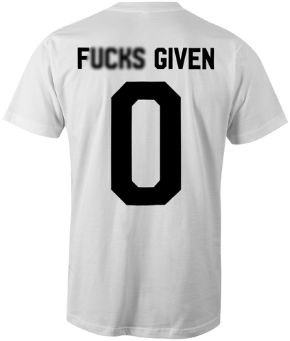 HEATHEN F'S GIVEN ZERO TEE SHIRT WHITE