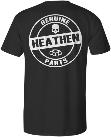 HEATHEN GENUINE PARTS TEE SHIRT BLACK