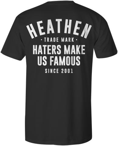 HEATHEN TRADEMARK TEE SHIRT BLACK