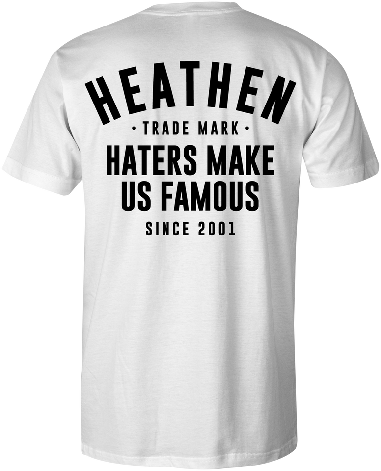 HEATHEN TRADEMARK TEE SHIRT WHITE
