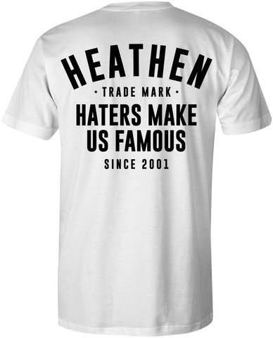 HEATHEN TRADEMARK TEE SHIRT WHITE