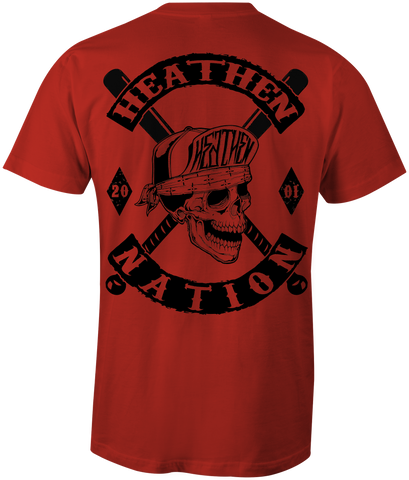 HEATHEN NATION TEE SHIRT RED