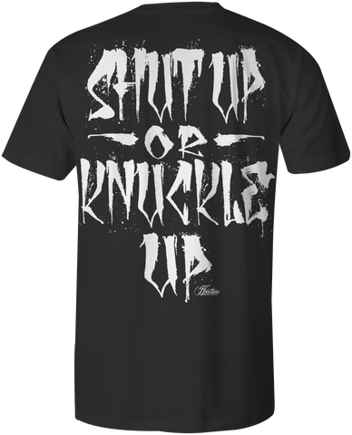 HEATHEN KNUCKLE UP TEE SHIRT BLACK