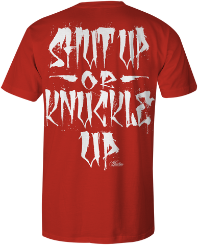 HEATHEN KNUCKLE UP TEE SHIRT RED