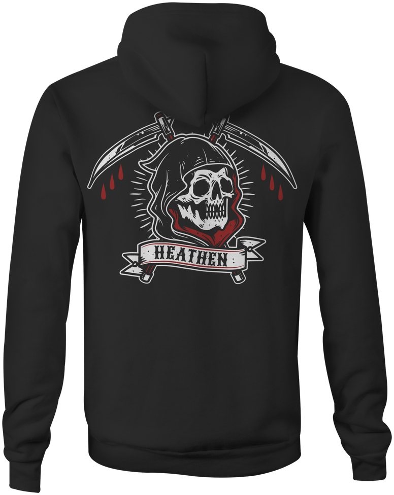 HEATHEN REAPER HOODIE BLACK