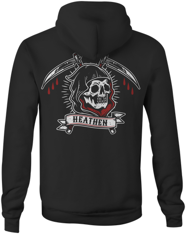 HEATHEN REAPER HOODIE BLACK