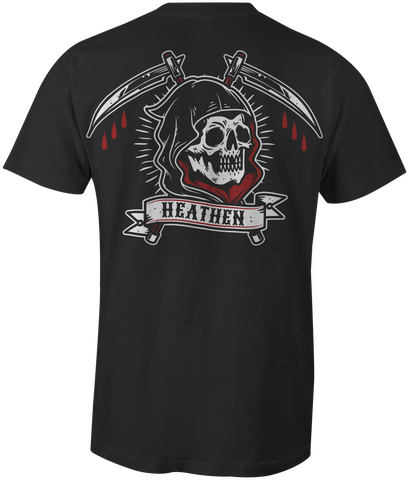 HEATHEN REAPER TEE SHIRT BLACK