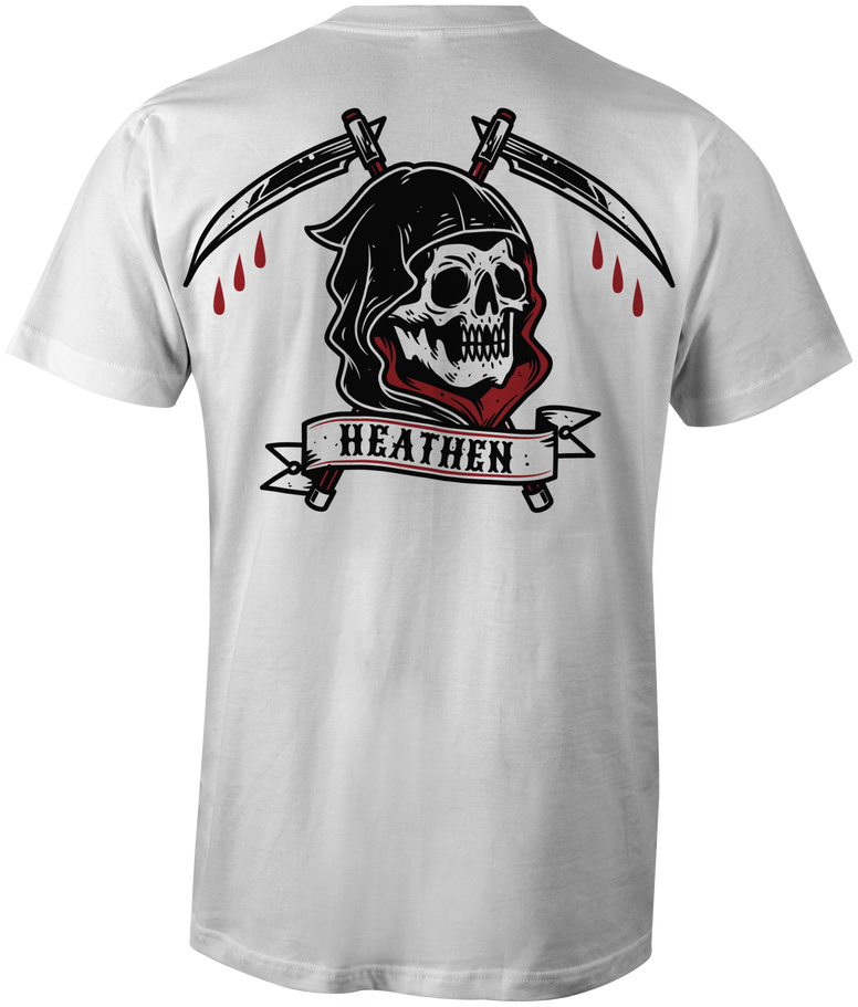 HEATHEN REAPER TEE SHIRT WHITE