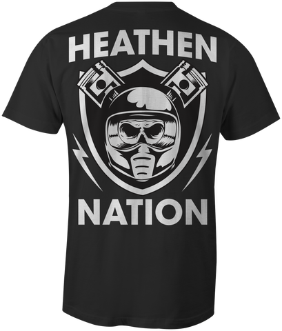 HEATHEN SHIELD TEE SHIRT BLACK