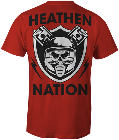HEATHEN SHIELD TEE SHIRT RED